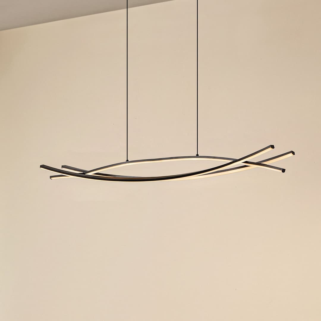 Sayori LED-Hängeleuchte, schwarz, 98 cm, dimmbar - Lucande - Wohnzimmer - Modern - Metall - Einflammig