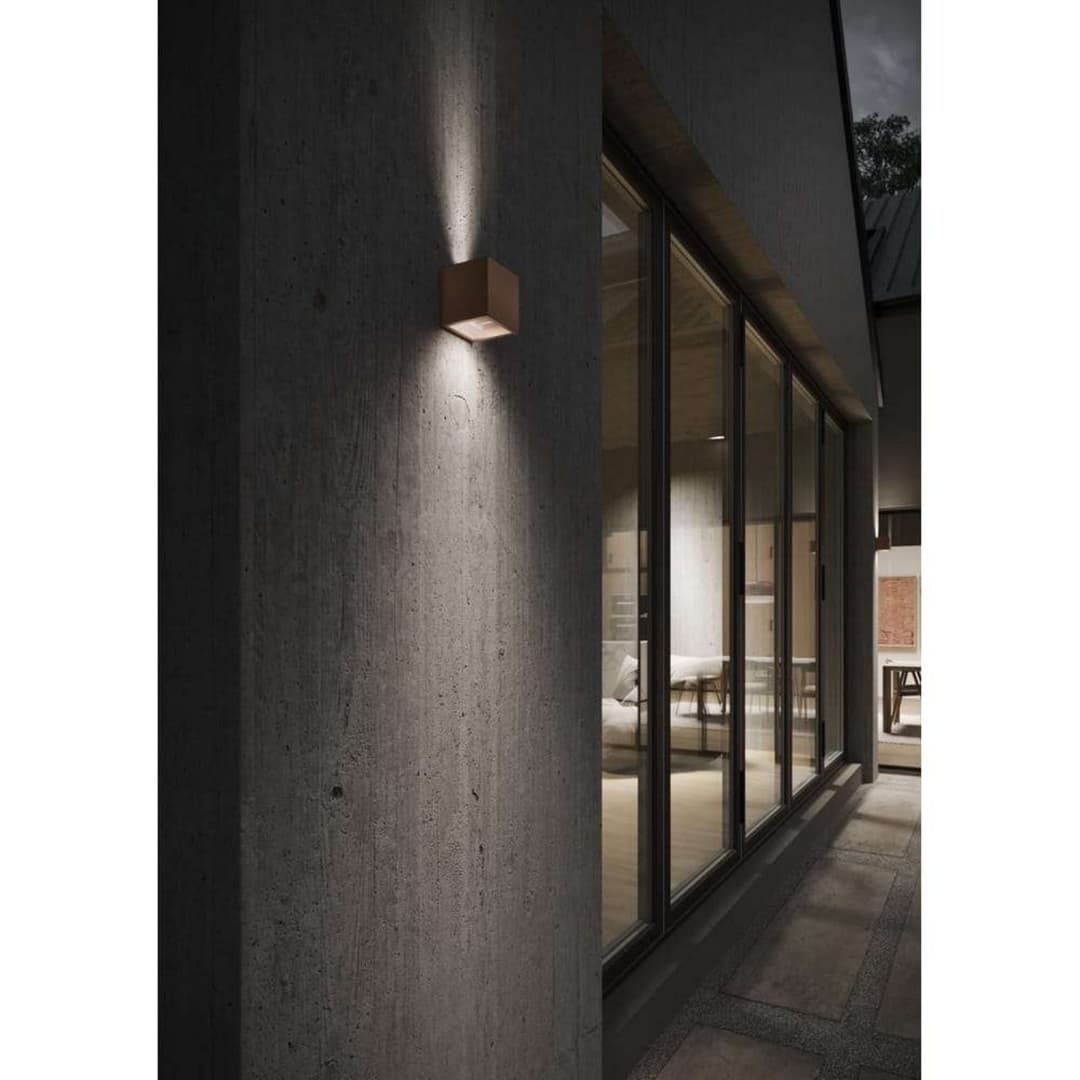 Cube LED Wandleuchte XL 3000K Up/Down Rust - LIGHT-POINT - Terrasse - Aluminium