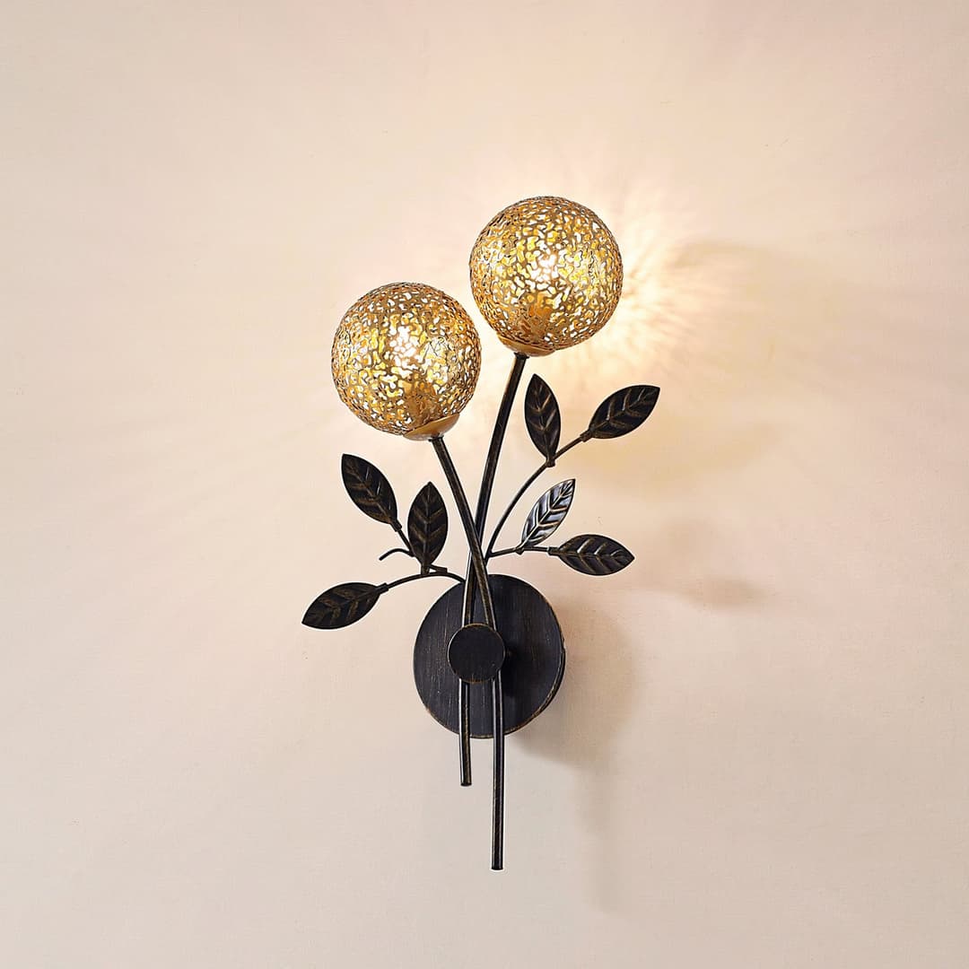Evory 2 Wandleuchte Gold - Lucande - Wohnzimmer - Florentiner - Metall - Einflammig