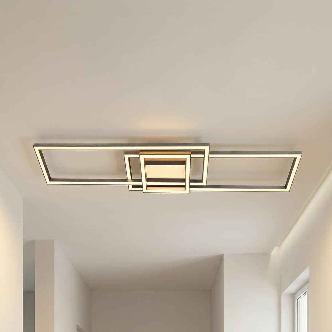 Mairin LED-Deckenleuchte CCT Dimmbar Fernbedienung - Lindby - Wohnzimmer - Modern - Aluminium - Eckig