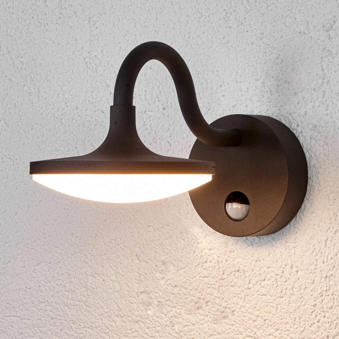 Finny Außenwandleuchte Dark Grey/White - Lucande - Balkon - Modern - Aluminium - Einflammig