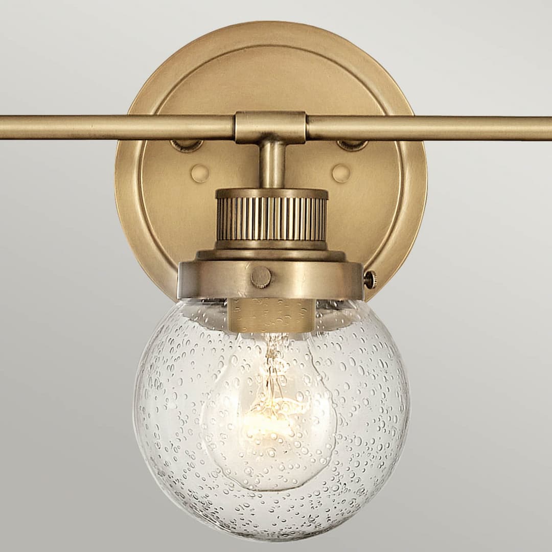Poppy Wandlampe messing Breite 62 cm 3-flg. IP44 - Quintiesse - Badezimmer - Metall - Kugel