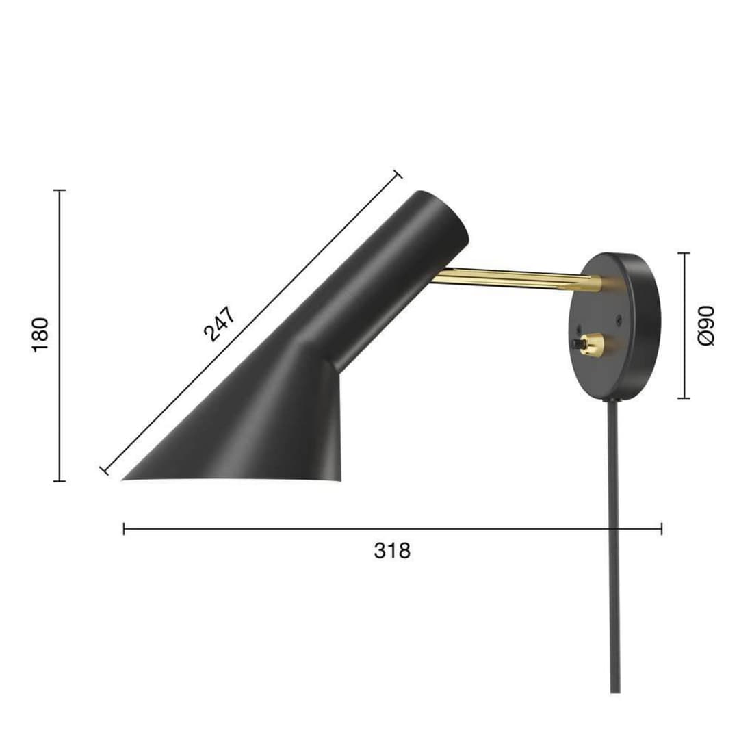 AJ Wandleuchte Brass/Black - Louis Poulsen - Wohnzimmer - Metall