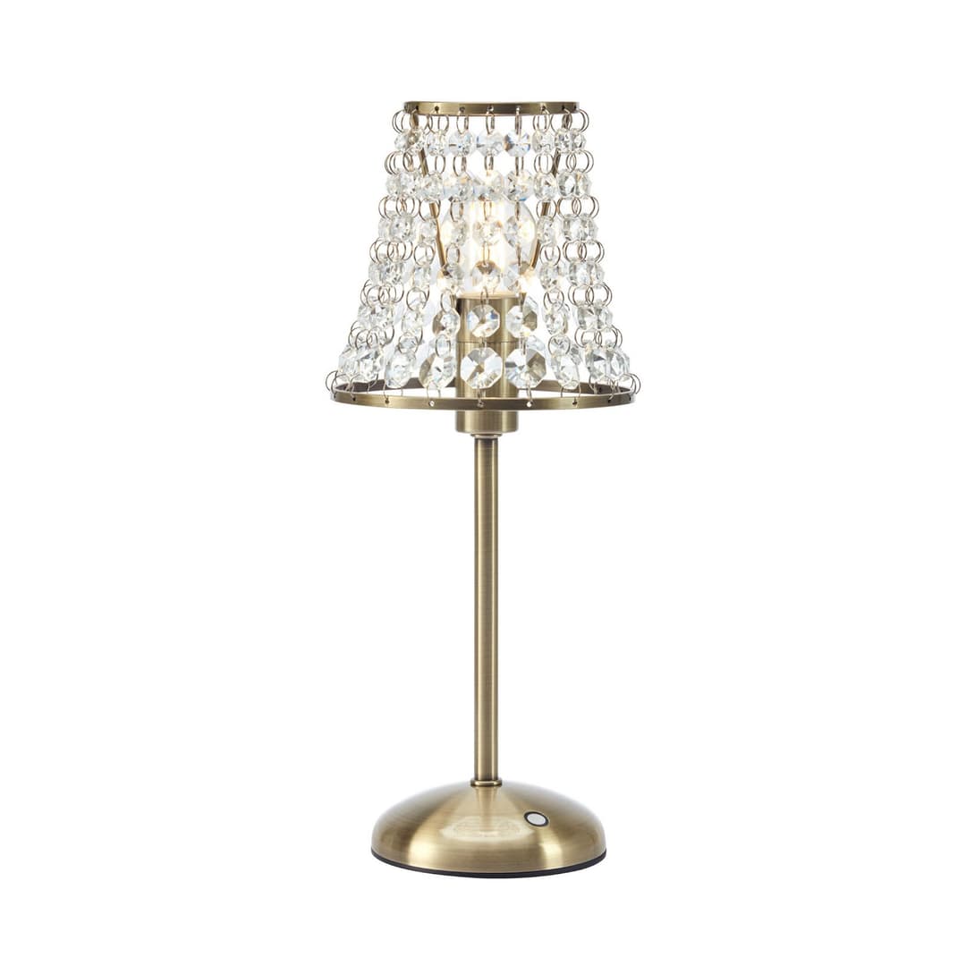 Liora Tischleuchte, messing/klar, Höhe 35 cm, E14, mit Ladestation - Markslöjd - Wohnzimmer - Metall - Einflammig