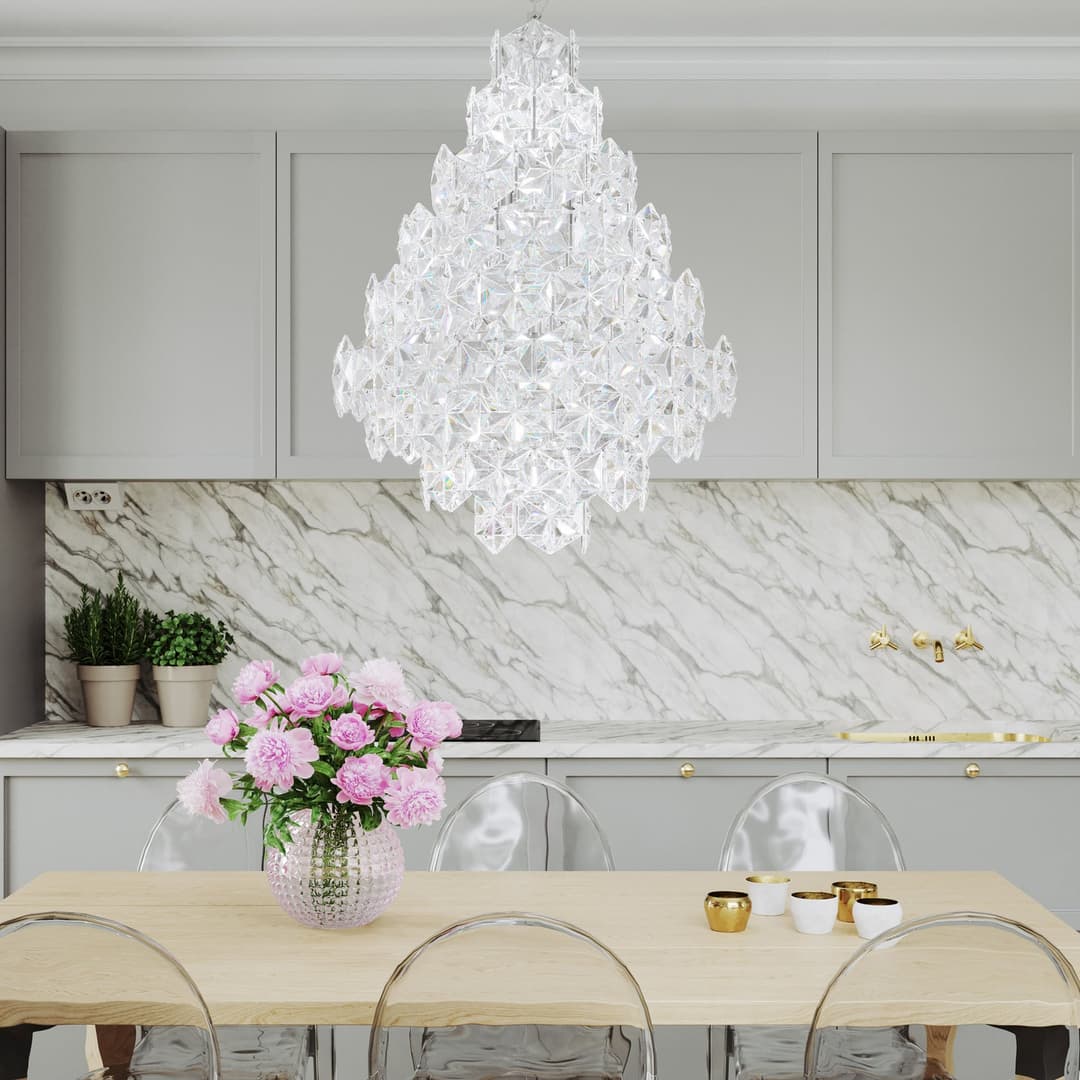 Monarque Grande Pendelleuchte Ø57 Chrome/Clear - By Rydéns - Wohnzimmer - Design - Kunststoff - Einflammig