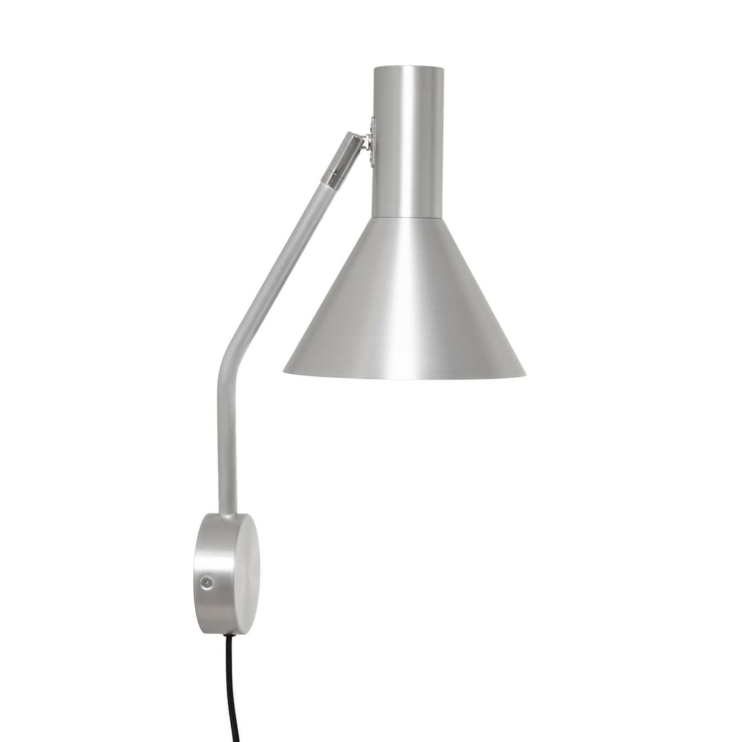Lyss Wandleuchte Alufarben Stecker - FRANDSEN - Wohnzimmer - Design - Aluminium - Einflammig