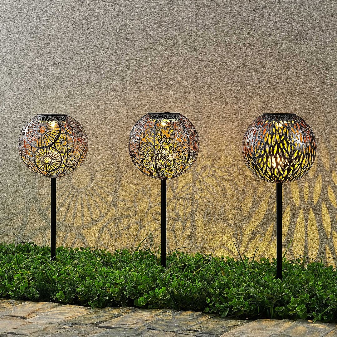 Vilani LED Solarzelle Gartenleuchte 3 pcs. Silver - Lindby - Terrasse - Marokkanisch / Orientalisch - Metall - Einflammig