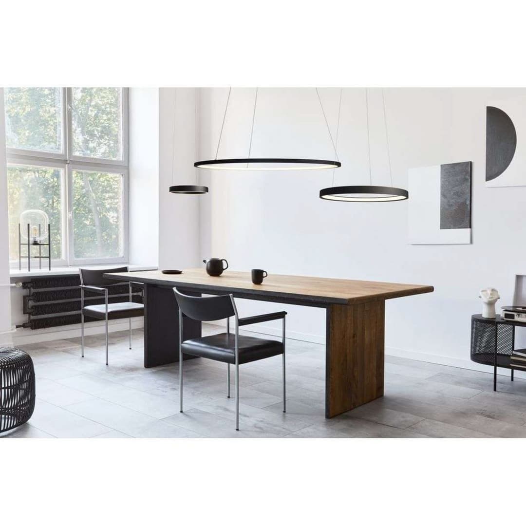 Gloria LED Pendelleuchte Ø80 Slim Schwarz - Antidark - Esszimmer - Aluminium - Ring