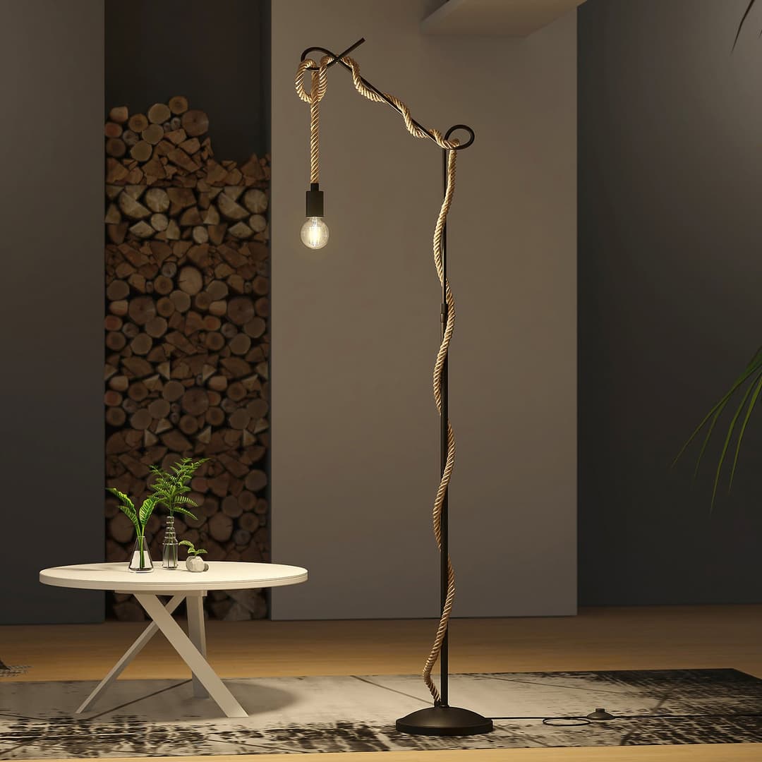 Ropina Stehleuchte - Lucande - Wohnzimmer - Vintage - Metall