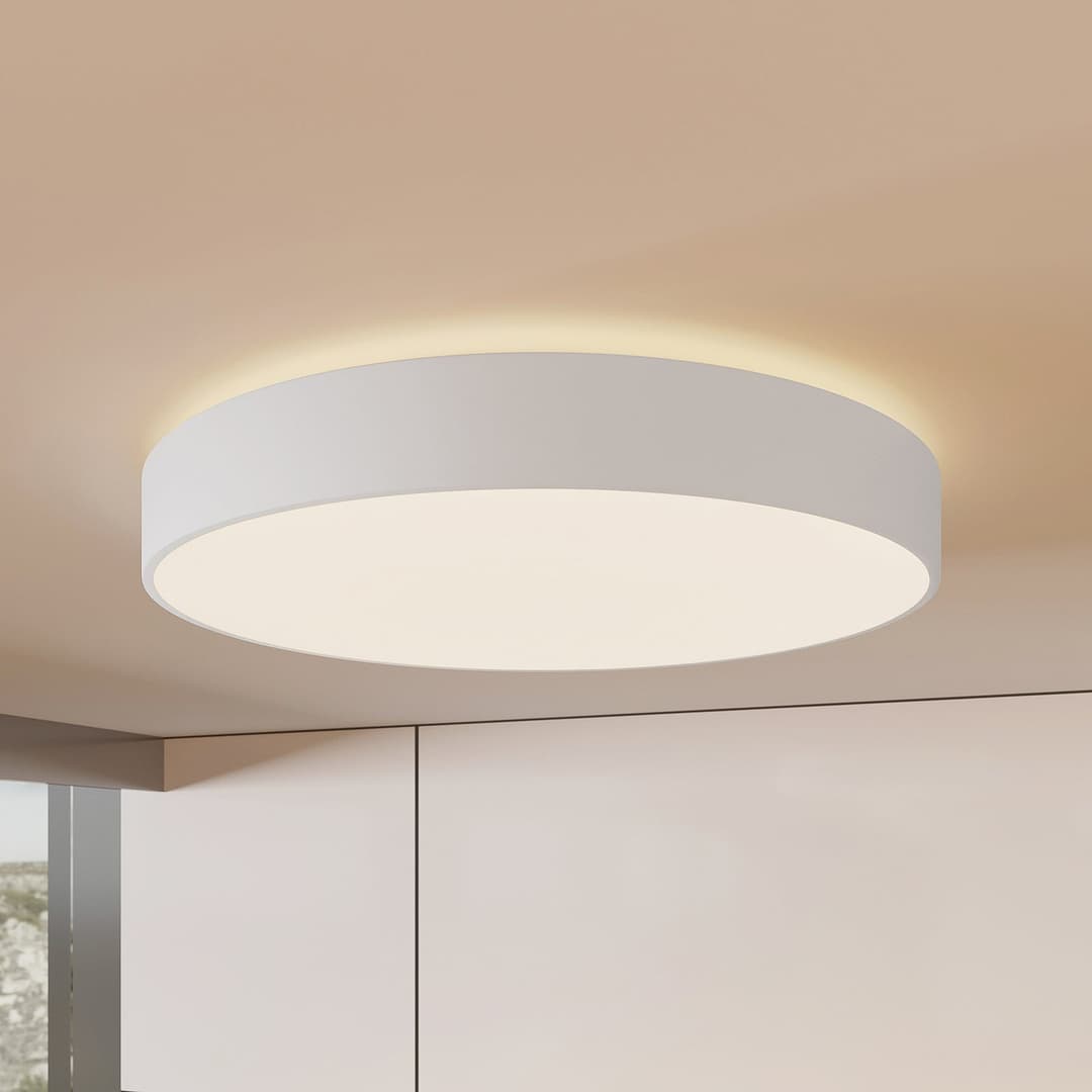 Arcchio LED-Deckenlampe Vanida, weiß, Ø 60 cm, up/down - Küche - Modern - Aluminium - Rund