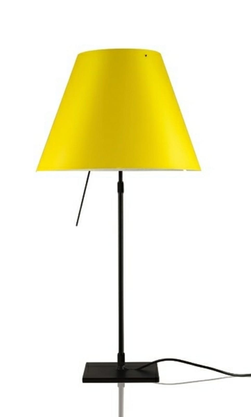 Costanza Tischleuchte, schwarz/gelb, dimmbar - Luceplan - Wohnzimmer - Aluminium