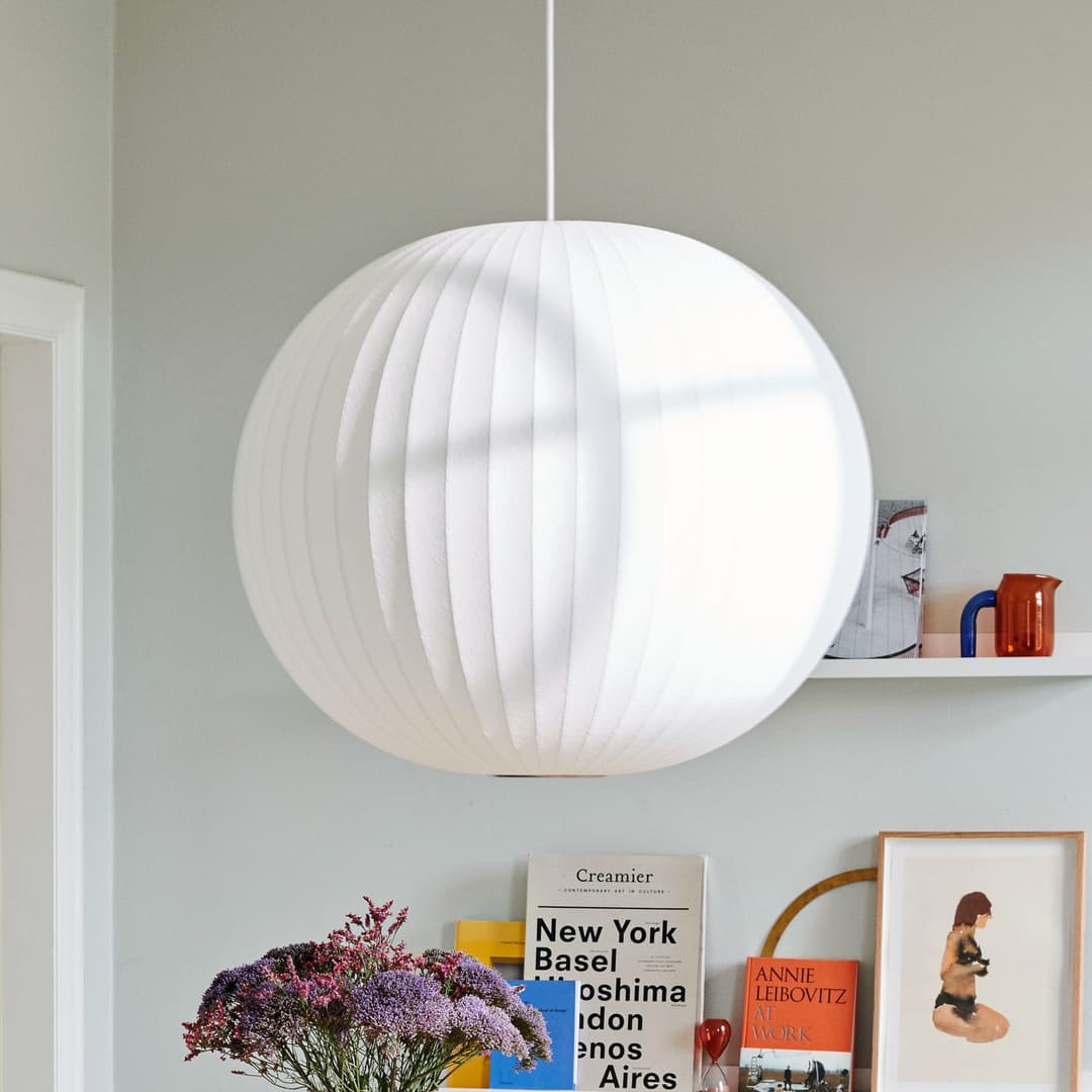 Nelson Ball Bubble Pendelleuchte L Off-White - Herman Miller HAY - Wohnzimmer - Design - Kunststoff - Einflammig