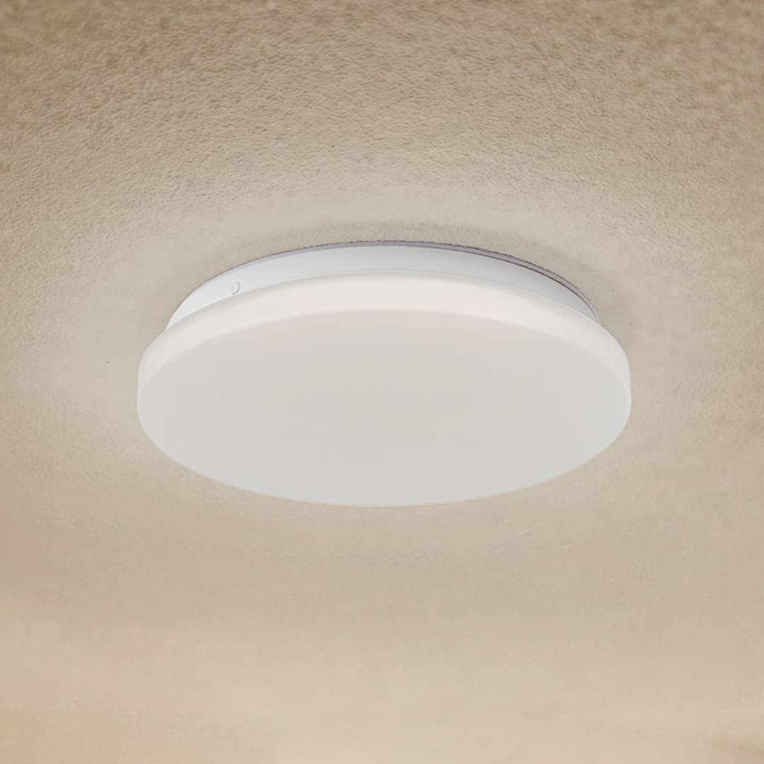 Kirkola LED-Außendeckenlampe, 4000 K, Ø 26 cm, weiß - Lindby - Keller - Kunststoff - Rund