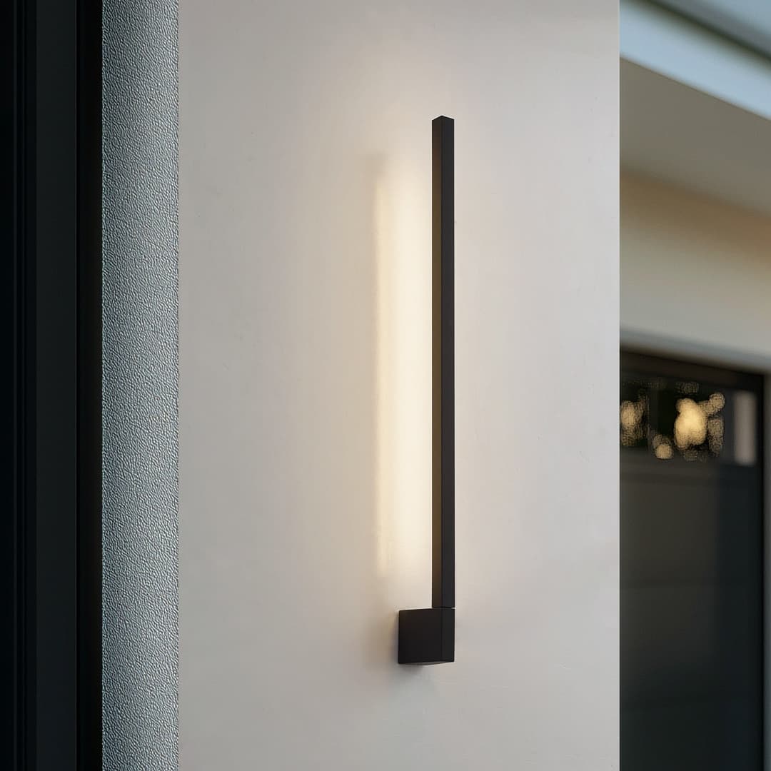 Neano LED-Wandleuchte, 80cm, schwarz, Metall, IP54 - Lindby - Balkon - Modern - Aluminium - Bündig