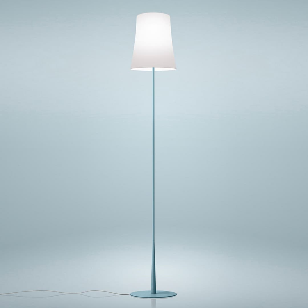 Birdie Easy Reading Stehleuchte Light Blue - Foscarini - Wohnzimmer - Design - Metall - Mit Schirm