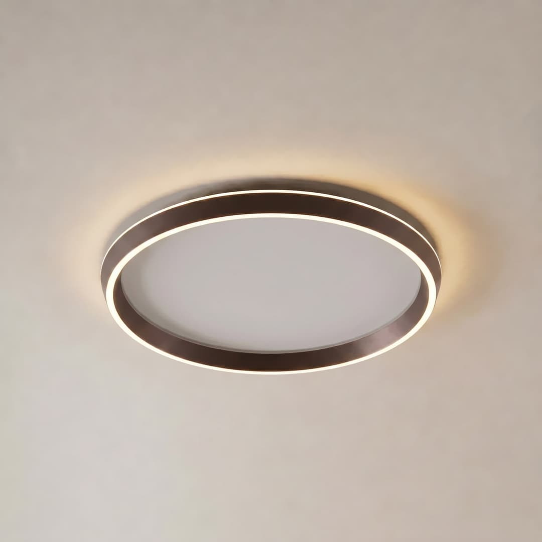 Rylan LED-Deckenleuchte, Ø 62 cm, braun, CCT, dimmbar - Lucande - Wohnzimmer - Modern - Metall - Einflammig