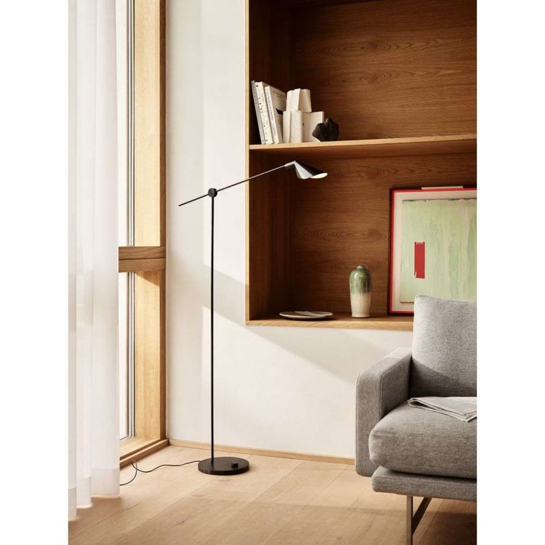 MS Series MS011 Stehleuchte Black PVD - Fritz Hansen - Wohnzimmer - Metall