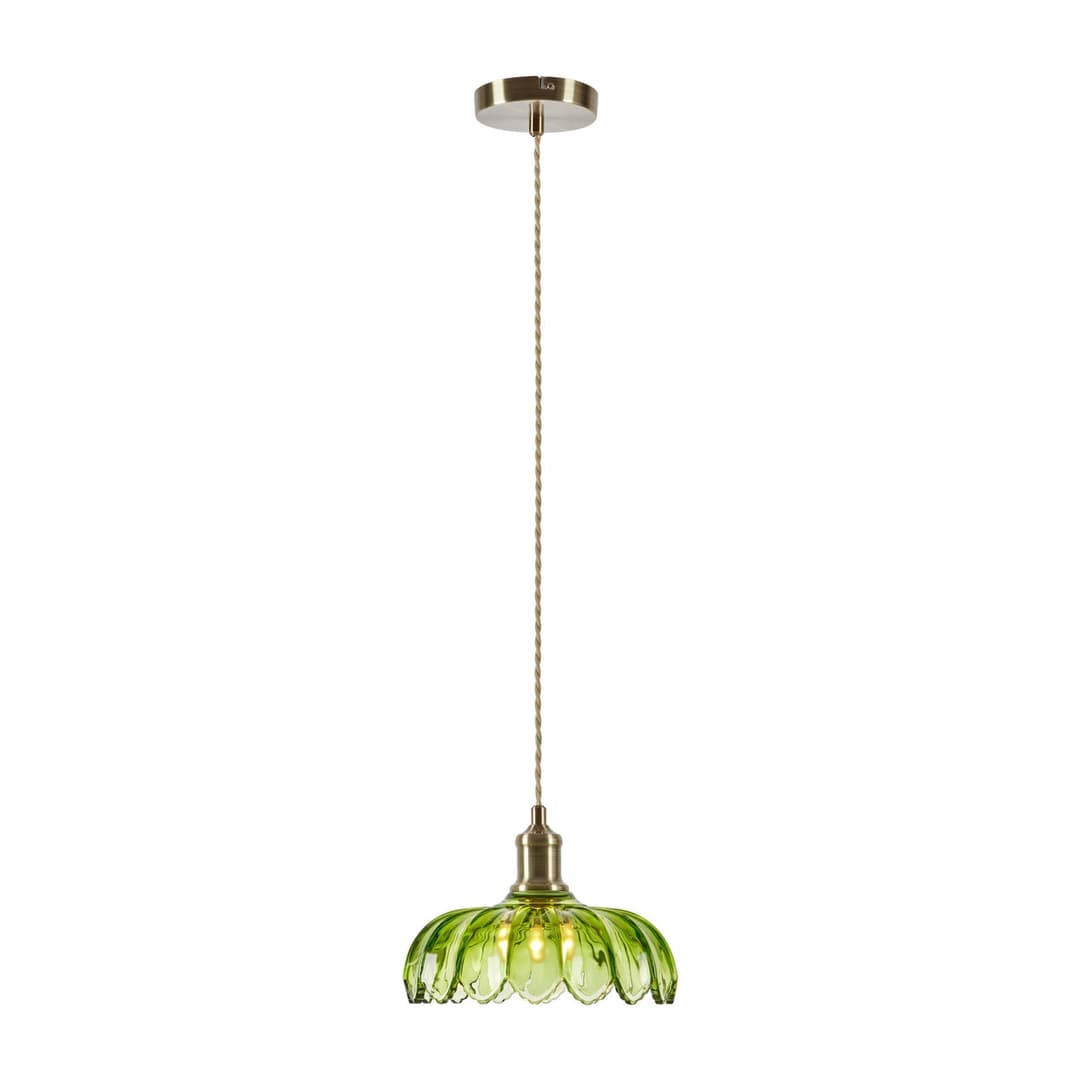 Kurage Hängeleuchte, altmessing/grün, Glas, Ø 26 cm, E27 - Markslöjd - Küche - Mit Schirm