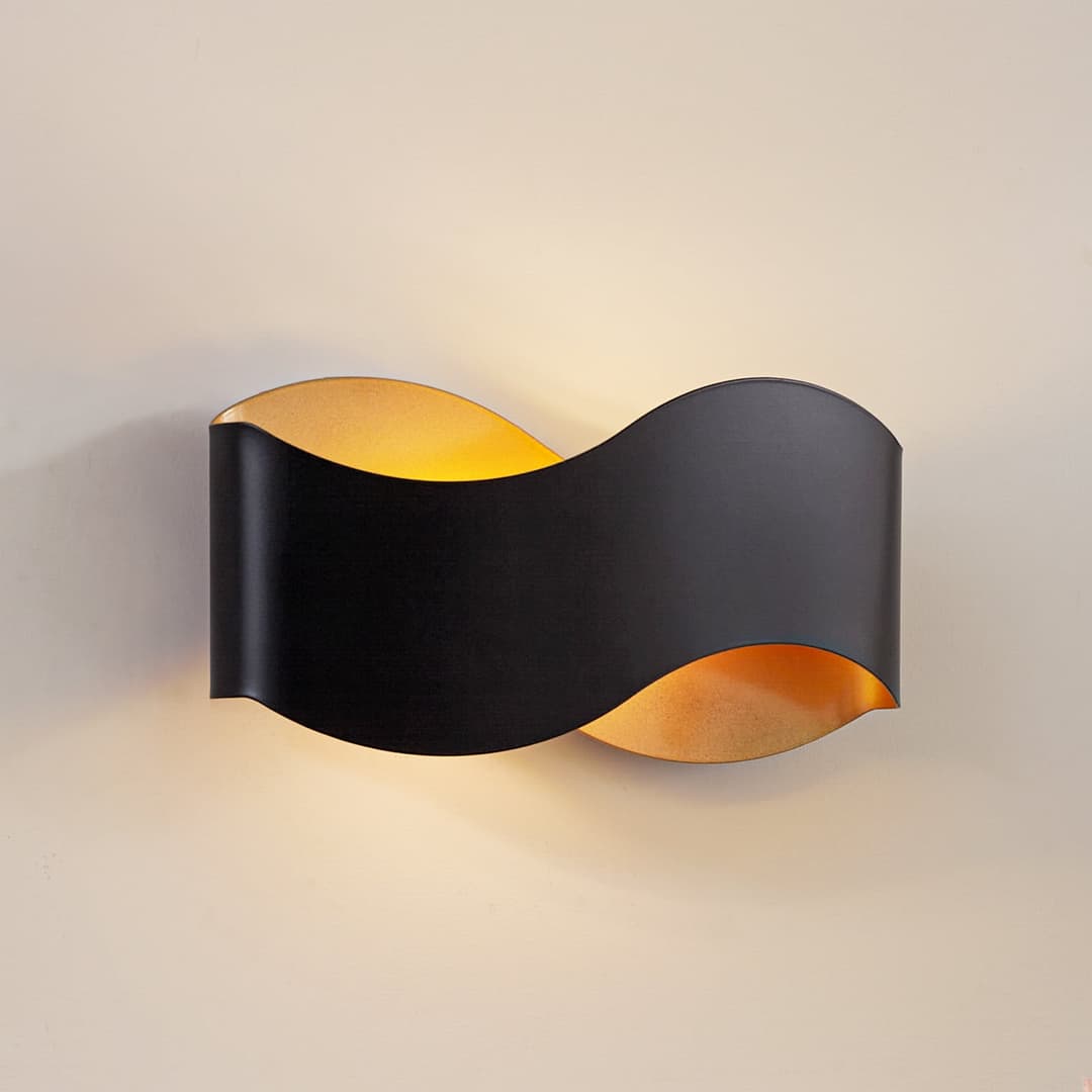 Dailin Wandleuchte, schwarz/gold, 30 cm, Metall - Lindby - Wohnzimmer - Modern - Mehrflammig