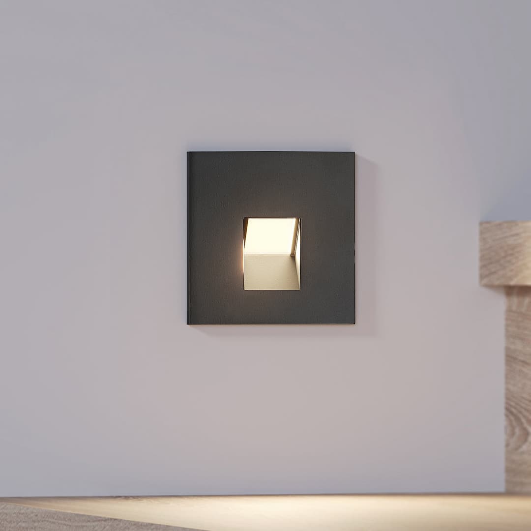 Vexi LED Einbauwandlampe H7,5 Black - Arcchio - Wohnzimmer - Modern - Aluminium - Eckig