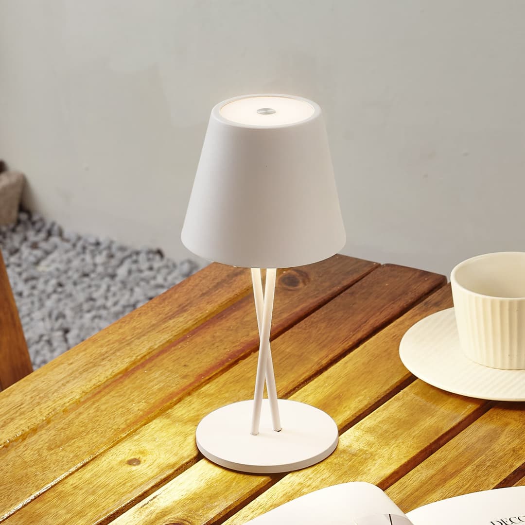 Janea Cross Portable Tischleuchte Dim. IP54 Weiß - Lindby - Terrasse - Modern - Metall - Einflammig