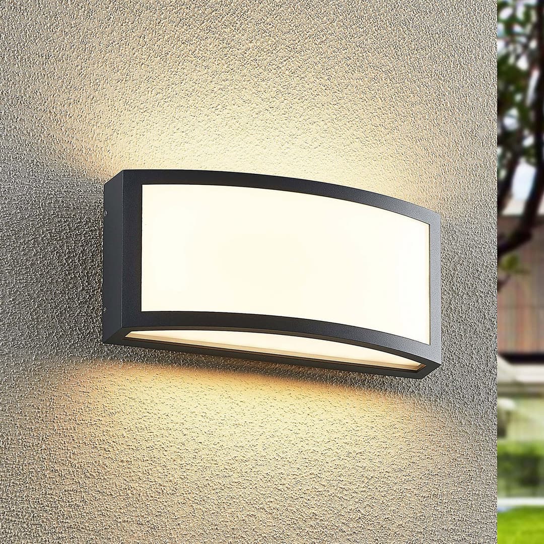 Jakari Außenwandleuchte Dark Grey - Lindby - Modern - Metall - Eckig