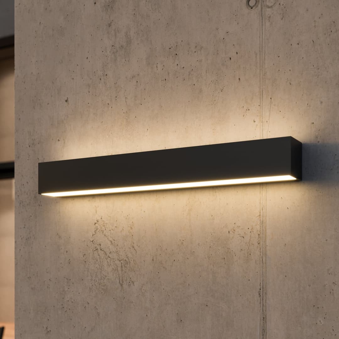 Lengo LED-Außenwandleuchte, IP65, 50 cm, Anthrazit - Lucande - Balkon - Modern - Aluminium - Eckig