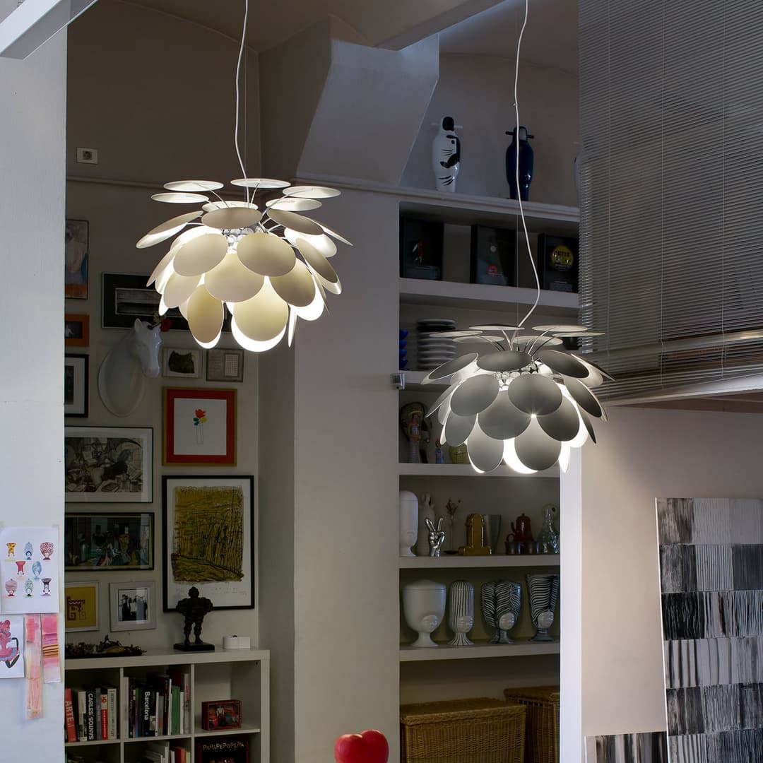 Discoco Pendelleuchte Ø53 Matt Grau - Marset Discocó - Wohnzimmer - Design - Kunststoff - Einflammig