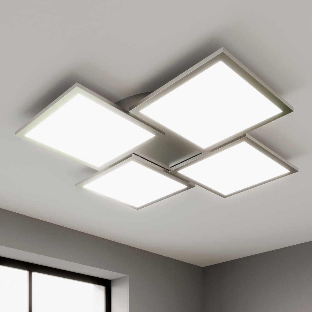 Ilira 4 Deckenleuchte White/Silver - Lucande - Küche - Modern - Aluminium - Mehrflammig