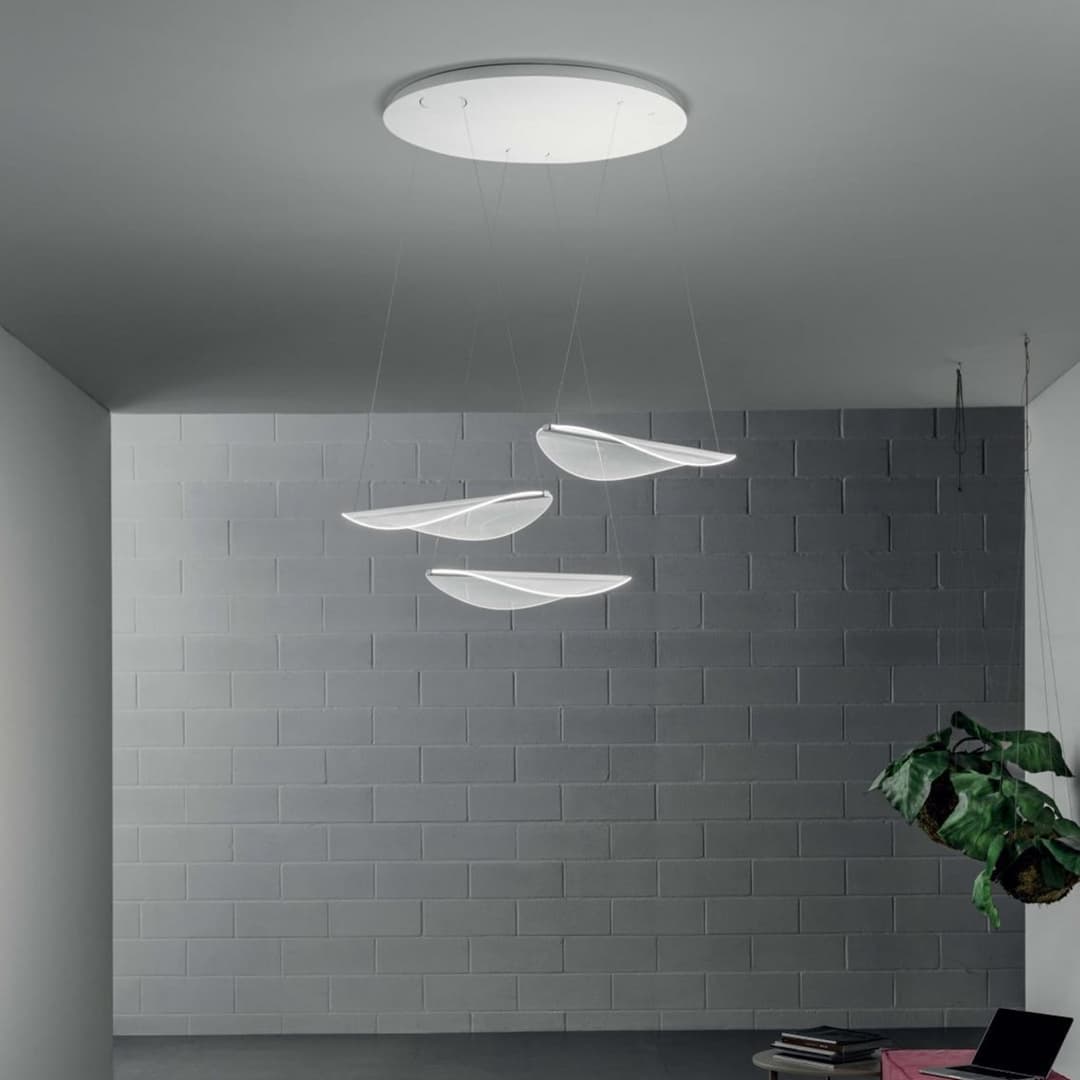 Diphy LED-Hängeleuchte, 3-flg., DALI-Push, Stilnovo - Wohnzimmer - Design - Metall - Mehrflammig