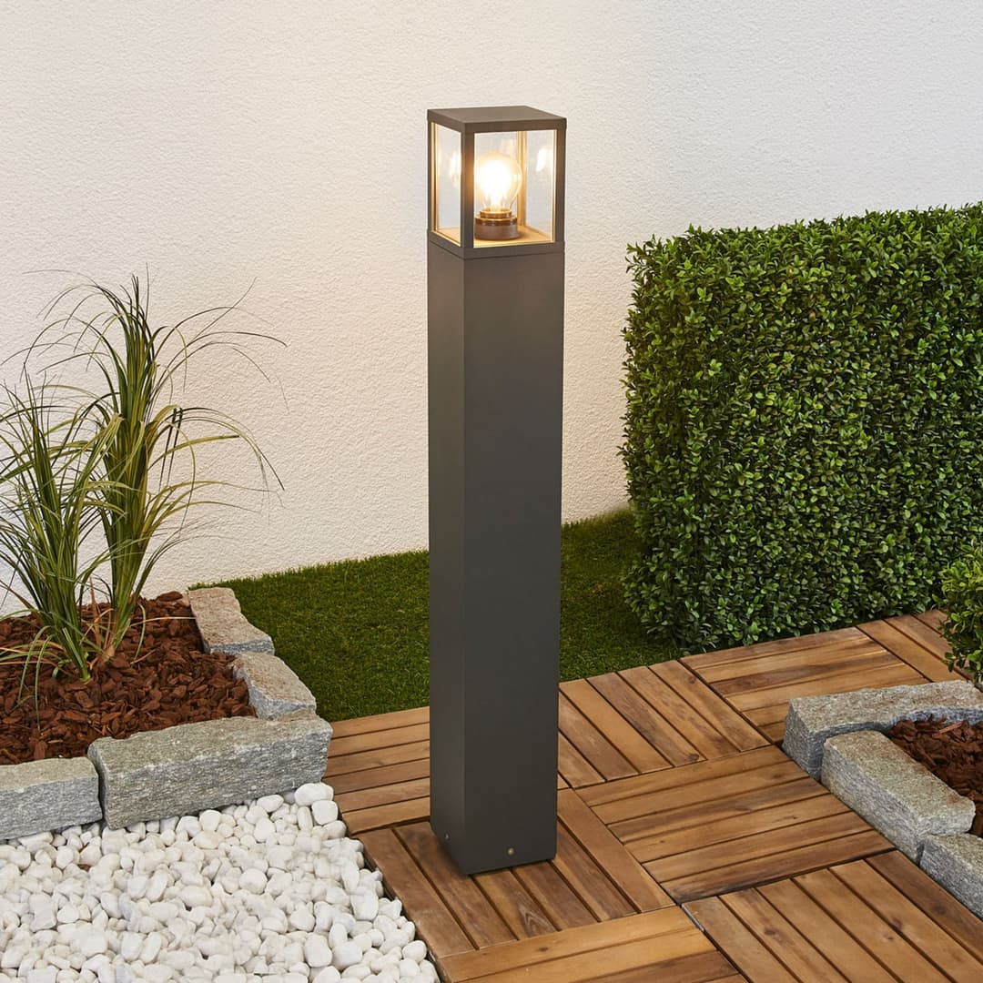 Klemens High Außen Gartenleuchte IP54 Graphite - Lucande - Terrasse - Modern - Aluminium - Einflammig