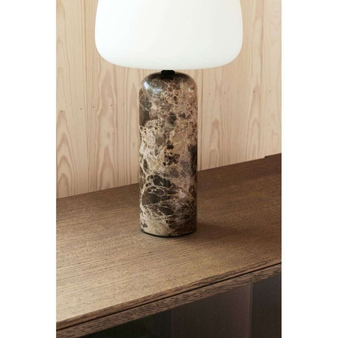 Kin Tischleuchte H40 Brown Marble - Northern - Wohnzimmer - Glas