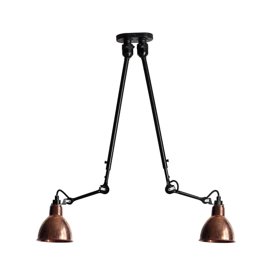 302 Double Deckenleuchte Schwarz/Raw Copper - Lampe Gras - Wohnzimmer - Metall
