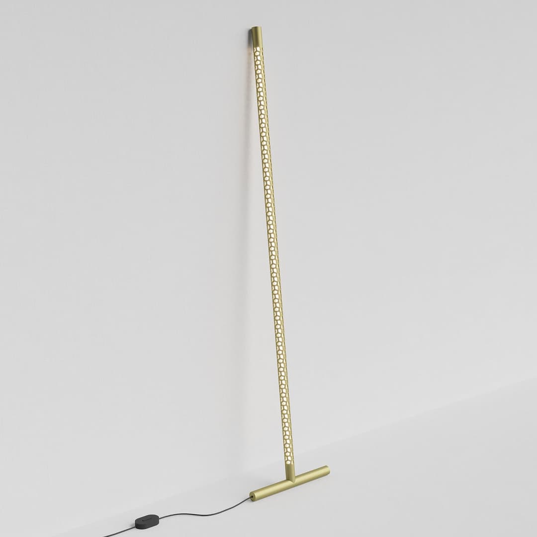 Squiggle F1 Stehleuchte 2700K Gold - Rotaliana - Wohnzimmer - Design - Metall