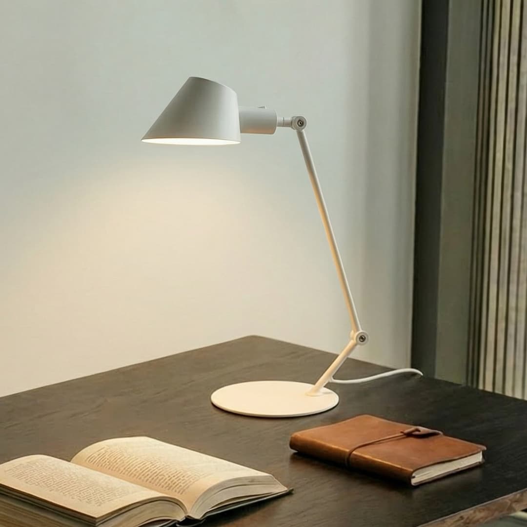 Corali Tischleuchte Weiß - Lindby - Arbeitszimmer / Büro - Modern - Metall - Mit Schirm
