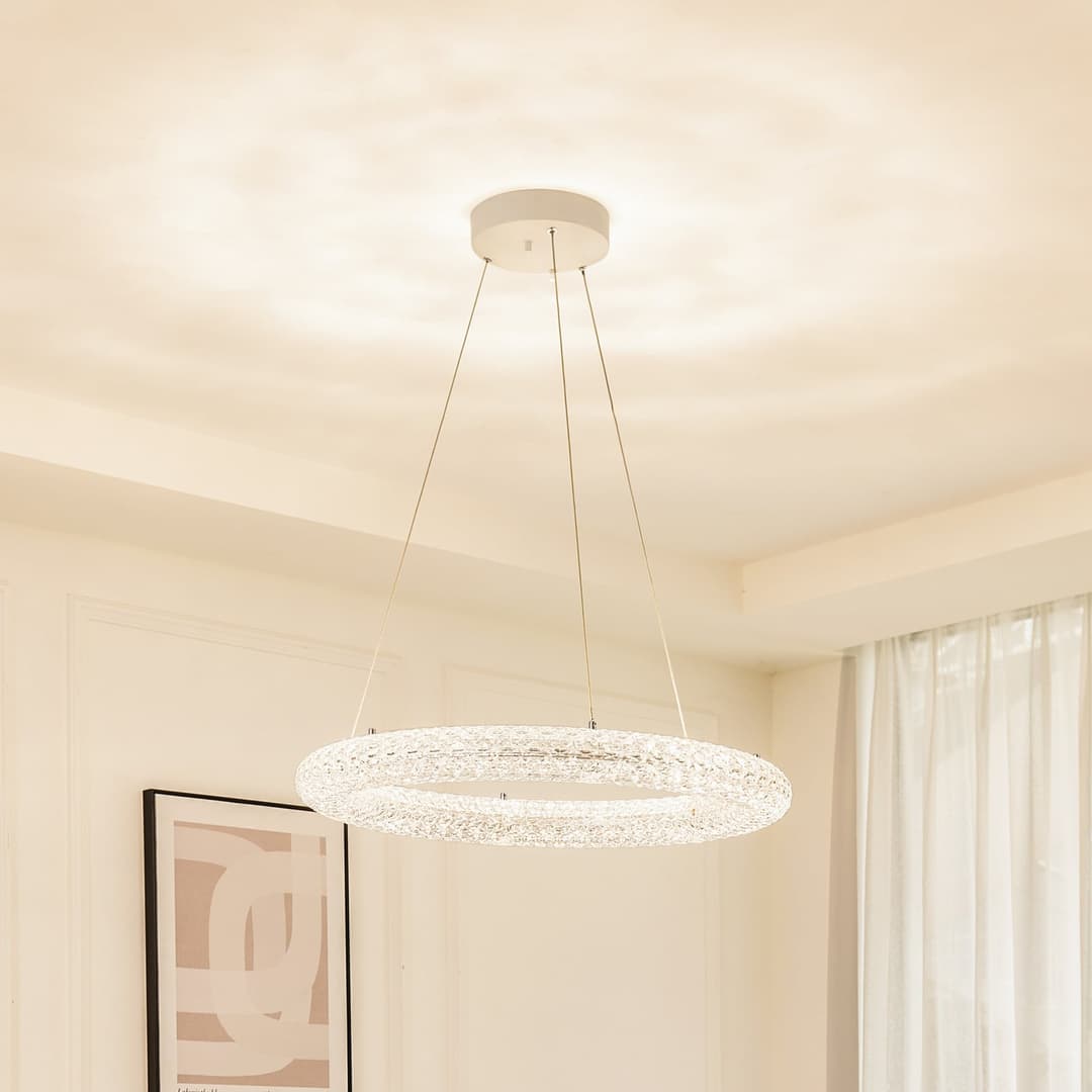 Tumata LED Smart Pendelleuchte w/Remote Klar - Lucande - Wohnzimmer - Modern - Kunststoff - Einflammig