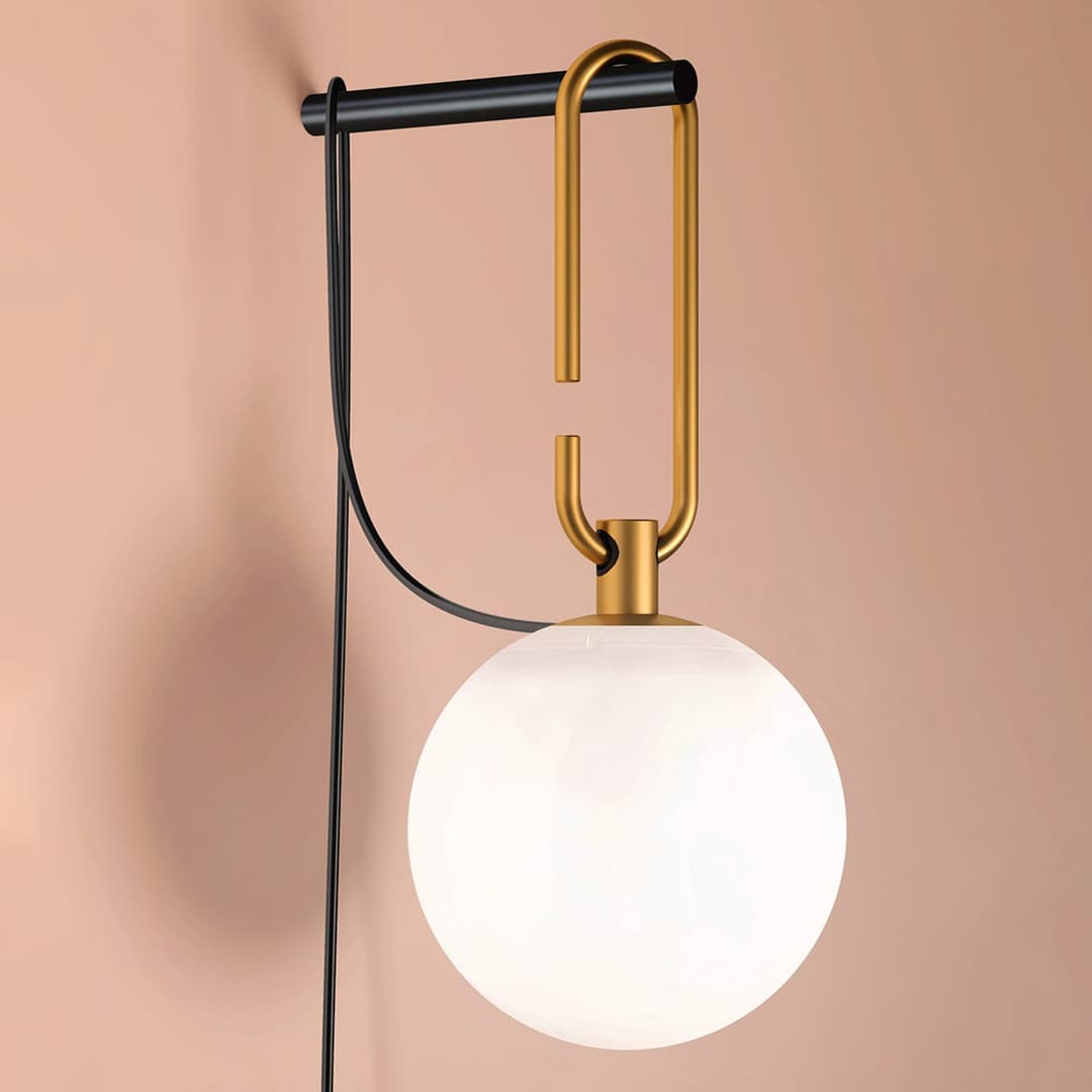Wandlampe nh Wall weiß Glas Stecker E14 - Artemide - Wohnzimmer - Design - Kugel