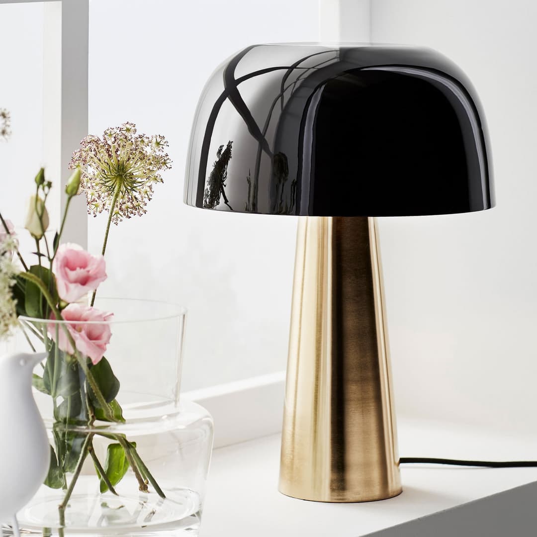 Blanca Tischleuchte Bronze/Schwarz - Markslöjd - Wohnzimmer - Design - Metall - Mit Schirm