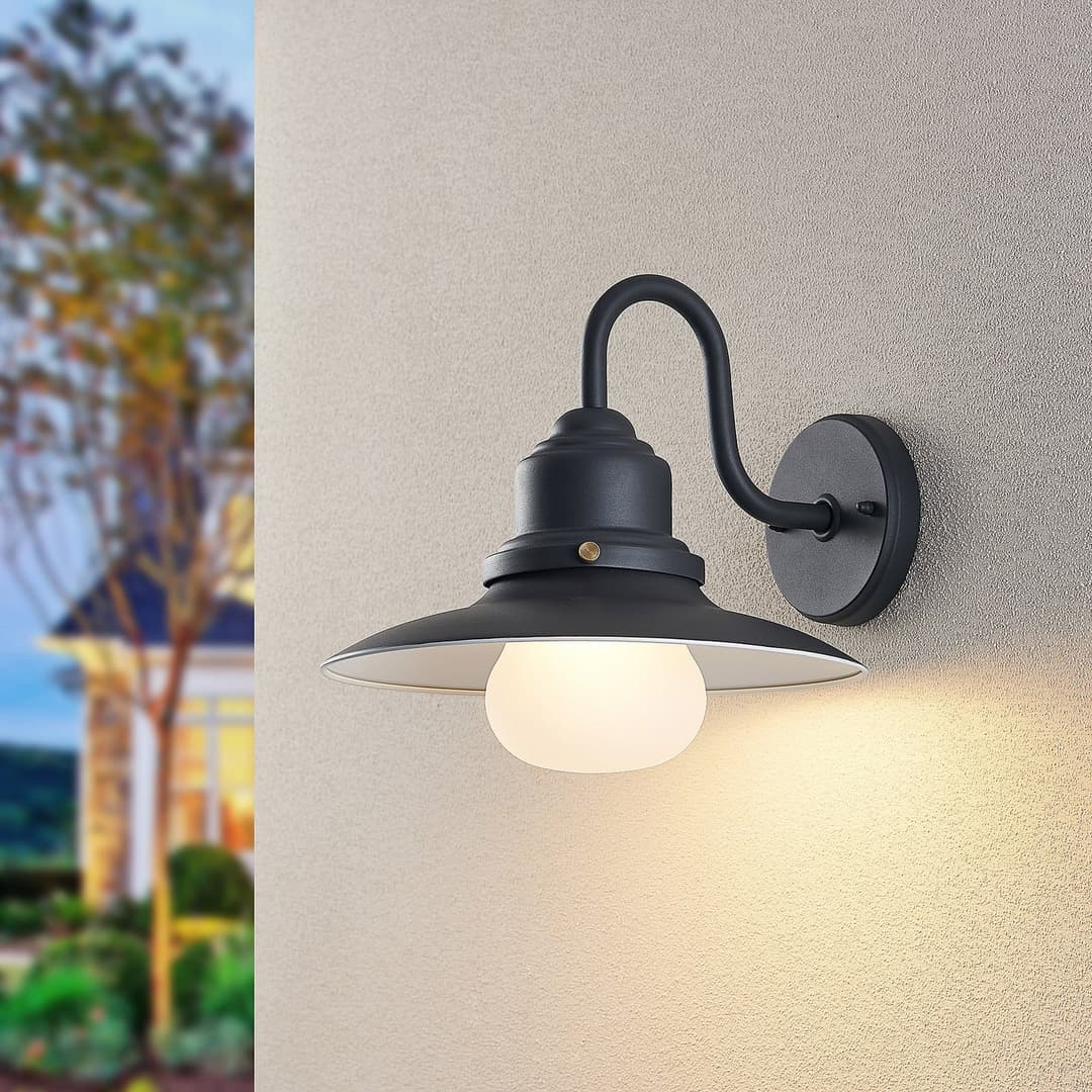 Roisin Außenwandleuchte Dark Grey - Lindby - Balkon - Antik - Metall - Einflammig
