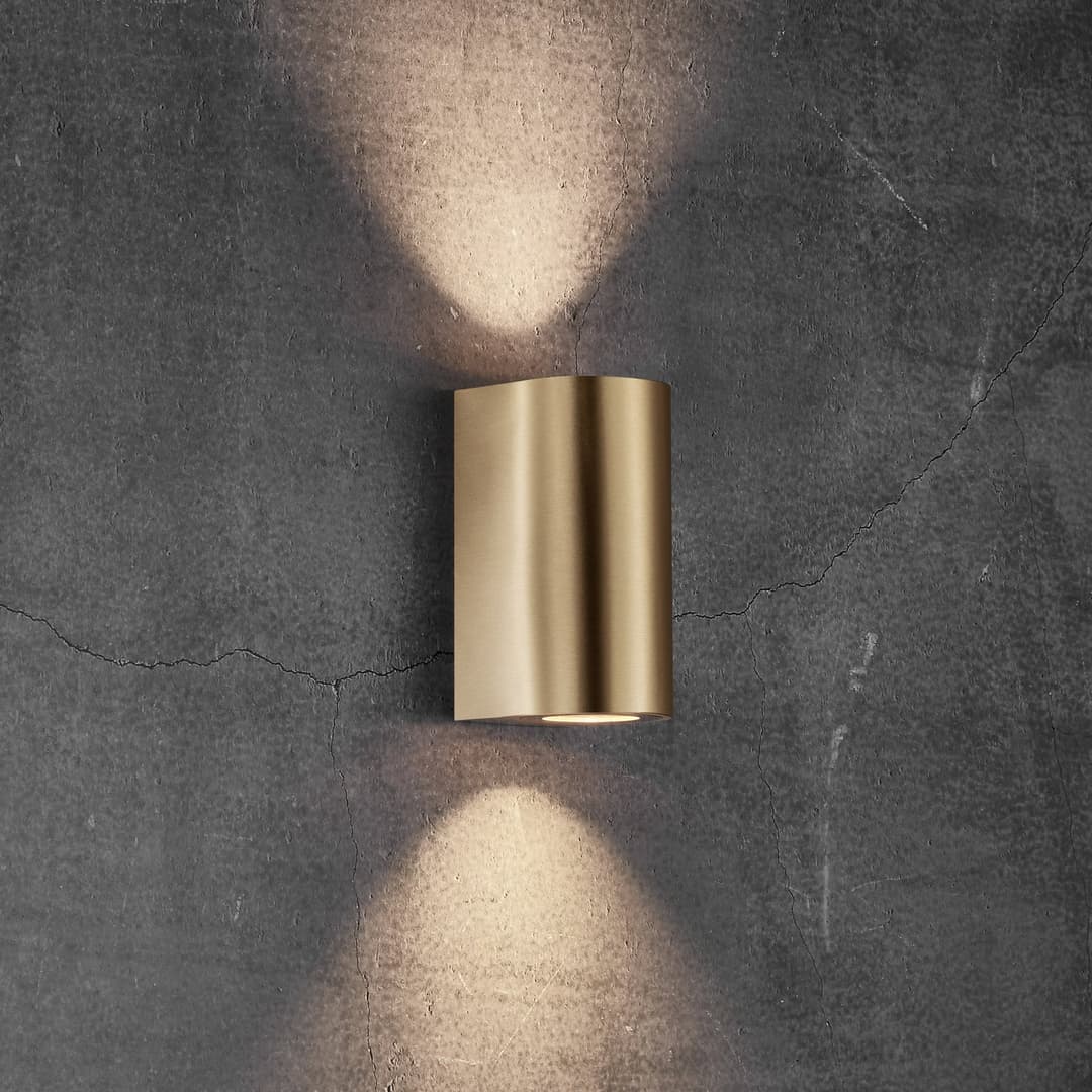 Canto Maxi 2 Wandleuchte messingfarben GU10 IP44 - Nordlux - Flurbereich - Modern - Metall - Mehrflammig