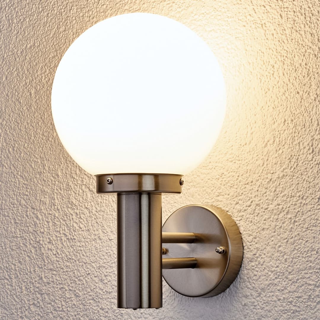 Außenwandlampe Nada aus Edelstahl Lindby - Balkon - Modern - Glas - Einflammig
