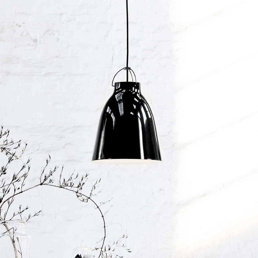 Caravaggio™ P2 Pendelleuchte SchwarzSchwarz - Fritz Hansen Caravaggio P2 - Wohnzimmer - Design - Metall - Einflammig