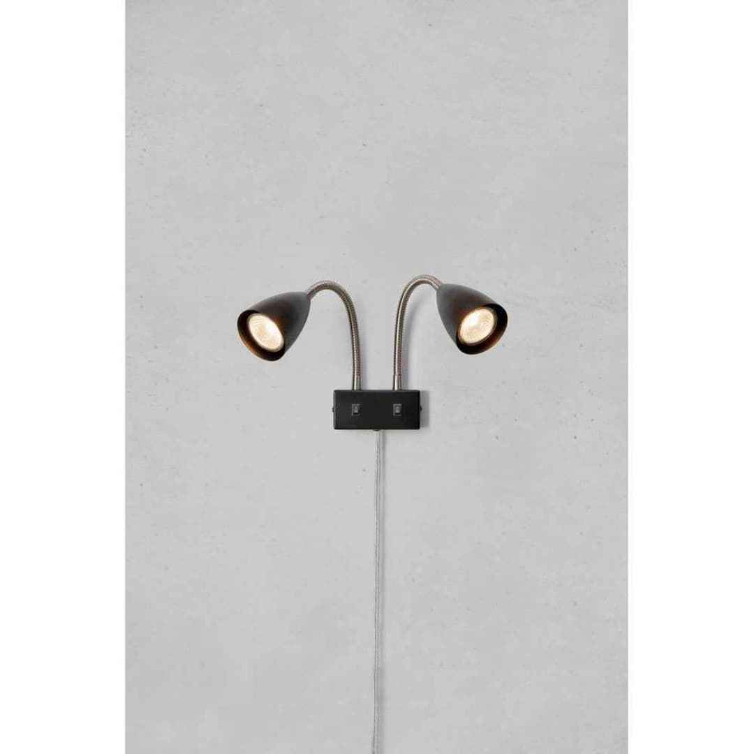 Ciro 2 Wandleuchte Black/Steel - Markslöjd - Schlafzimmer - Metall
