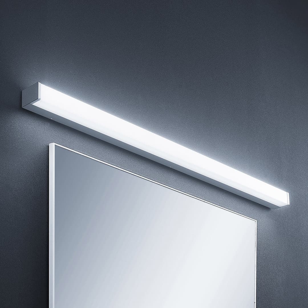 Klea LED Wandleuchte L120 Chrome - Lindby - Badezimmer - Modern - Metall - Eckig