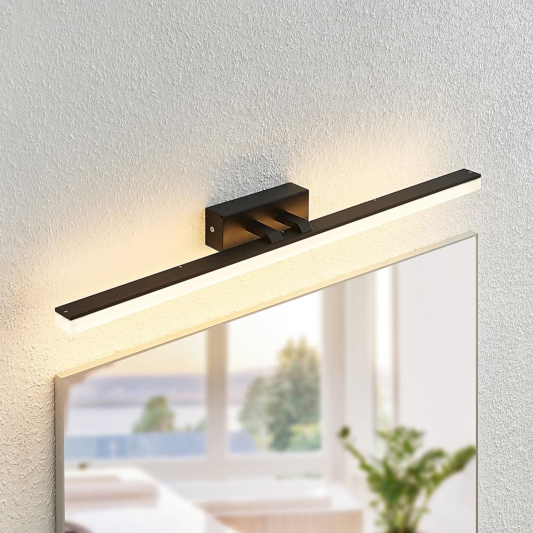 Lisana LED Wandleuchte IP44 L75 Black - Lucande - Badezimmer - Modern - Metall - Einflammig