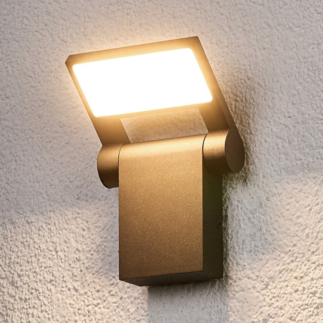 Marius LED Außenwandleuchte Graphite - Lucande - Modern - Metall - Einflammig