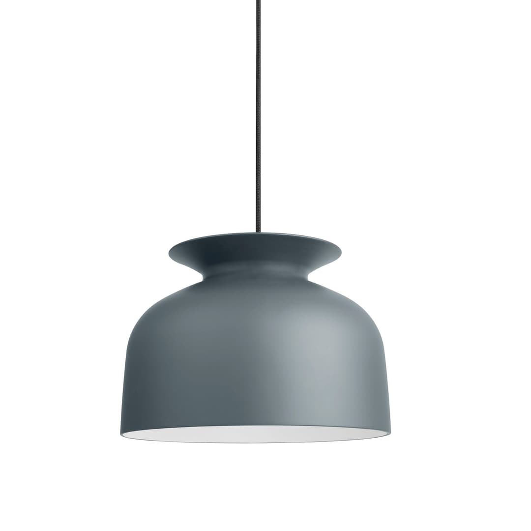 Ronde Pendelleuchte Ø40 Taubengrau - GUBI - Wohnzimmer - Design - Metall - Einflammig