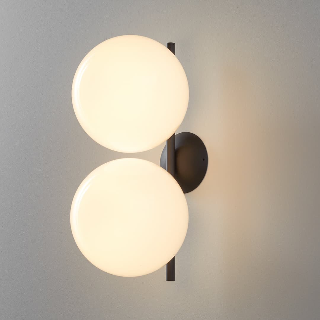 IC C/W1 Double Deckenleuchte/Wandleuchte Schwarz - Flos - Wohnzimmer - Design - Glas - Kugel
