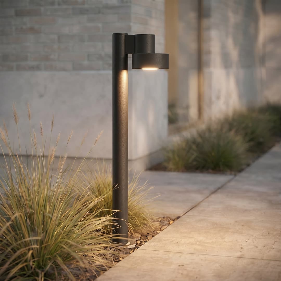 Elune LED-Wegelampe, schwarz matt, IP44, Höhe 77cm - Lucande - Modern - Aluminium - Einflammig