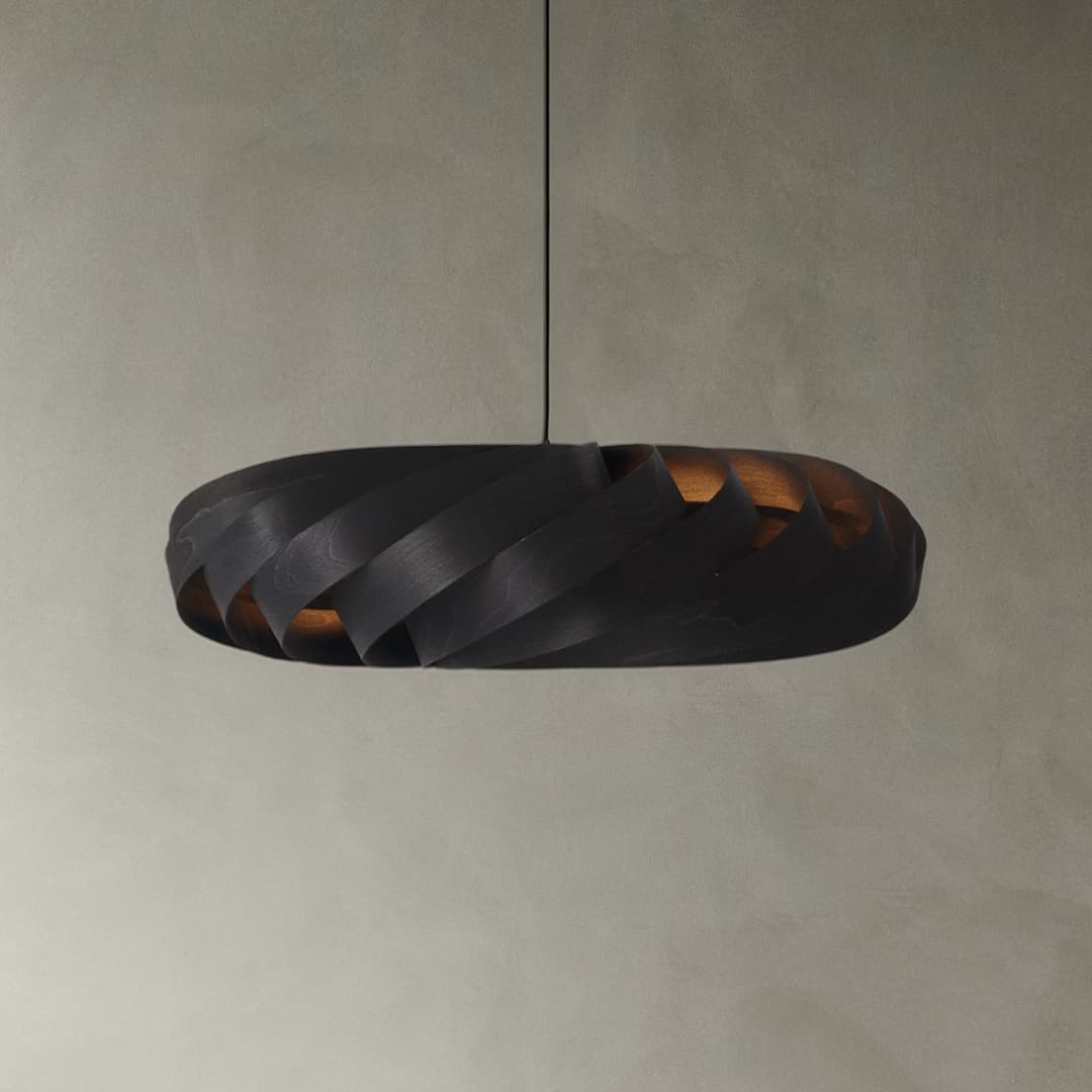 Pendelleuchte TR5 Ø 100 cm schwarz Birkenholz - Tom Rossau - Wohnzimmer - Design - Einflammig